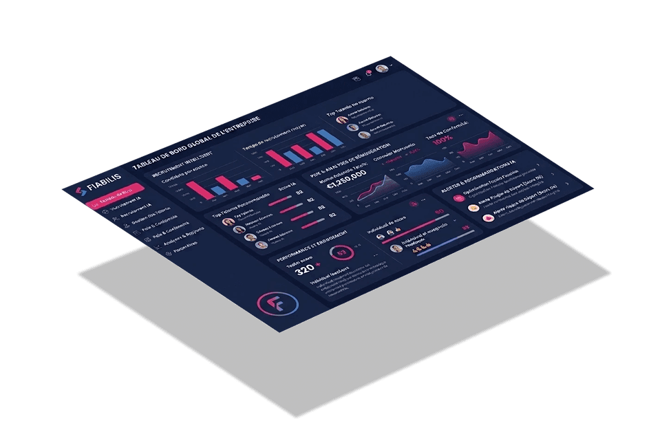 Cuadro de mando de Fiabilis.ai: indicadores de masa salarial, anomalías detectadas y seguimiento del cumplimiento.